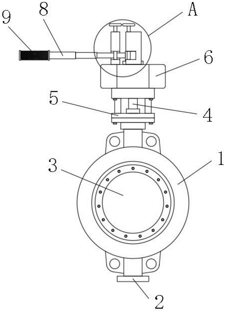對夾式硬密封蝶閥的主視結構圖 對夾式硬密封蝶閥的主視結構圖